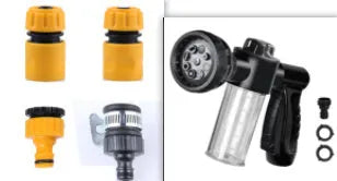 Green high-pressure foam spray gun with adjustable nozzle for car washing and garden use