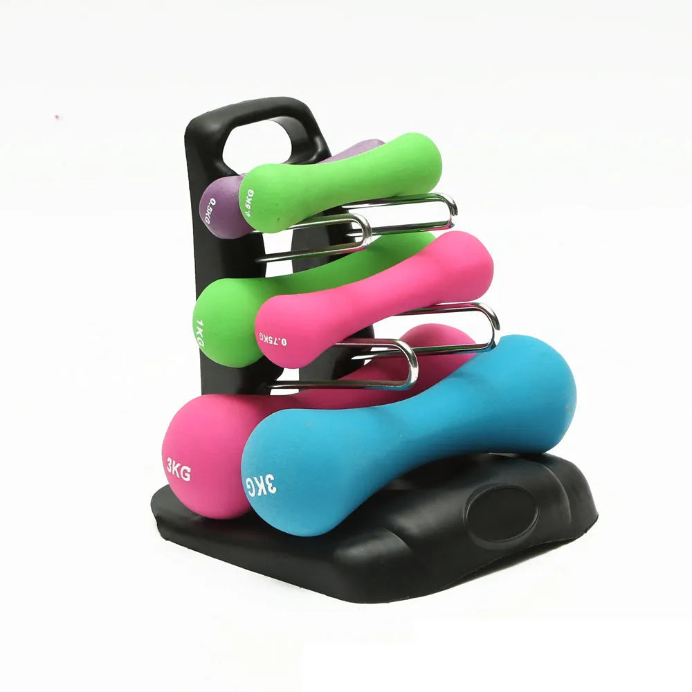 White PVC removable dumbbell rack or storage bracket for organising gym weights.