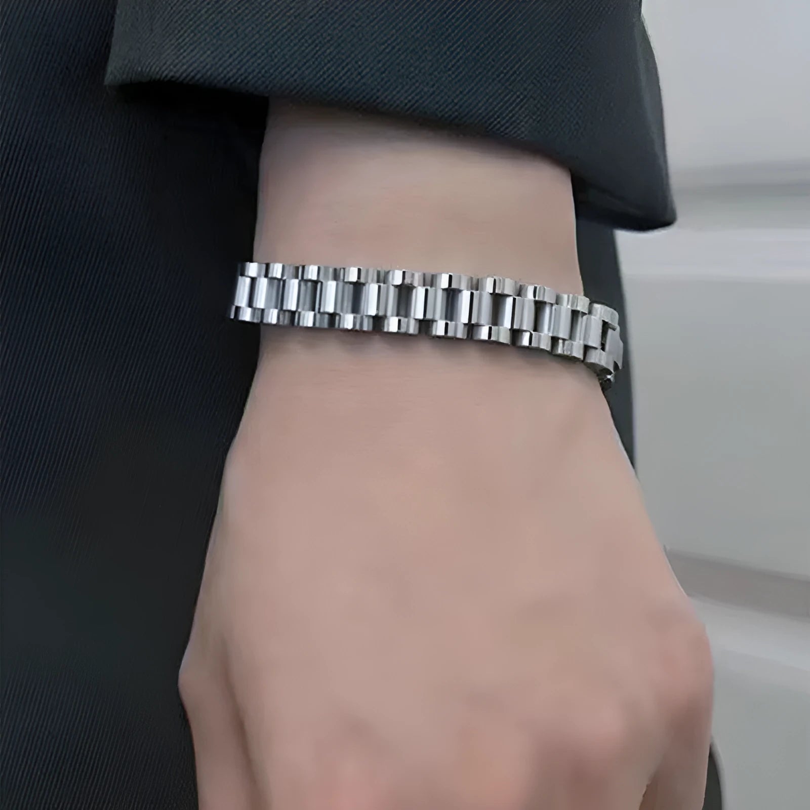 Stainless steel watch band bracelet 10mm width 22cm length electroplated finish gold colour