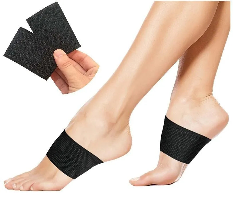 Elastic foot bandage with heart-shaped arch support pad in PU material