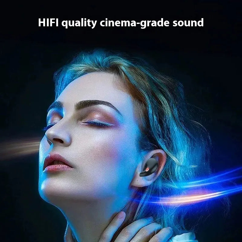 Mini J11 wireless Bluetooth headset in black with noise reduction and breathing light