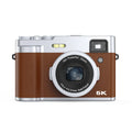 5K HD digital camera with dual cameras and optical viewfinder in black or brown colour