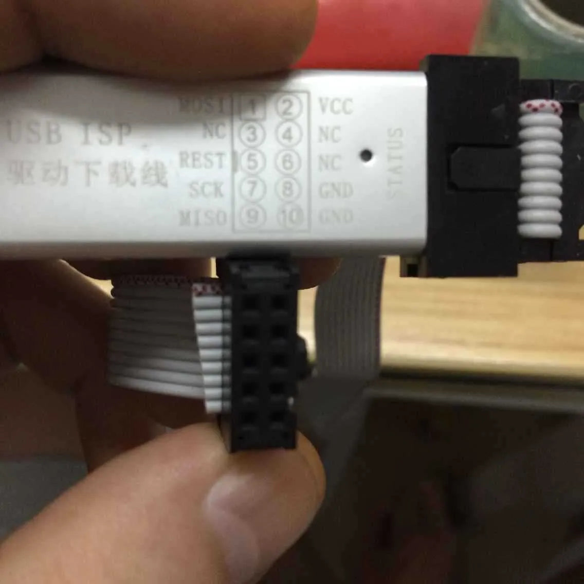 USB ISP programming burner with shell, IDC10 interface and 500mA fused fuse for 51 single chip microcomputer and AVR chips