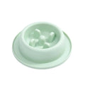PP slow feeder pet bowl with raised partitions in blue colour showing non-slide base mats
