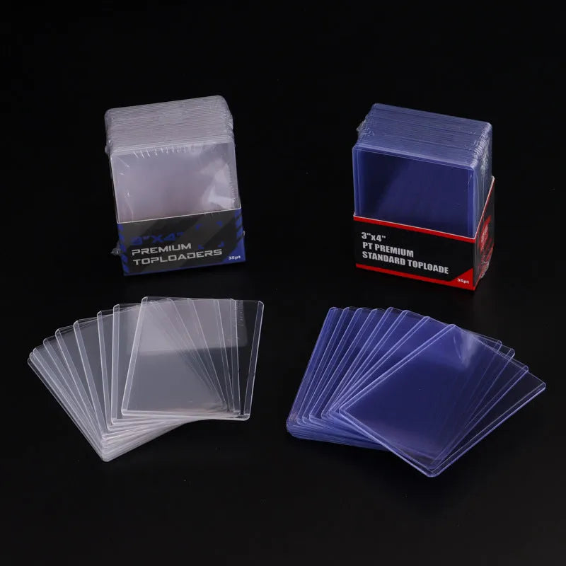 35PT transparent game card holder, PVC double-sided clear protective cover, 77 x 101mm