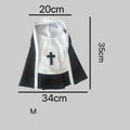 Black and white nun costume for small to medium dogs with polyester cloak
