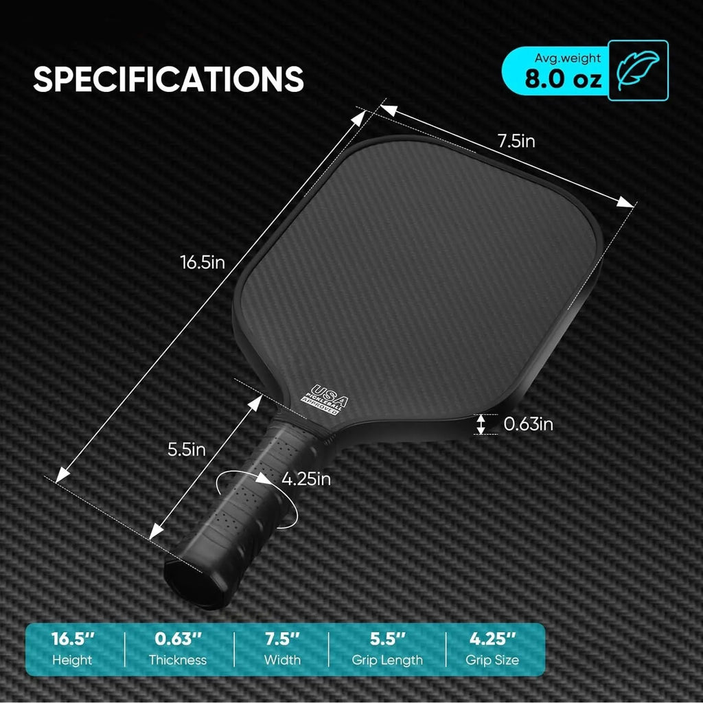 3K full carbon fibre beach racket in black or orange with graphite carbon honeycomb surface measuring 40x20cm