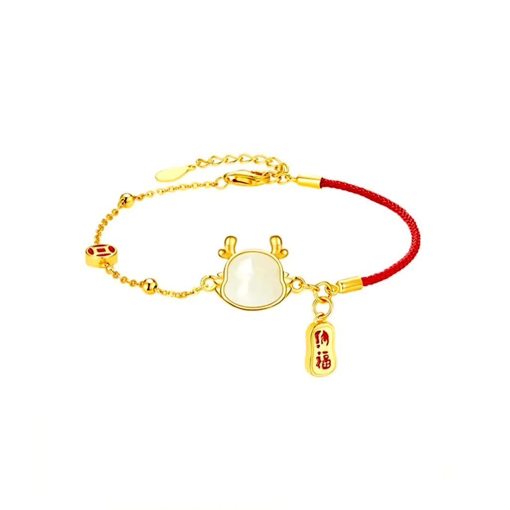 SL173Nafon women's silver dragon zodiac bracelet with electroplated finish and New Chinese style design