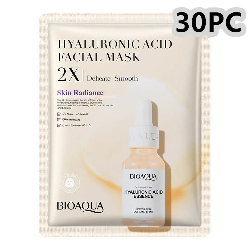 Collagen and hyaluronic acid face sheet mask set with 30g gel formula