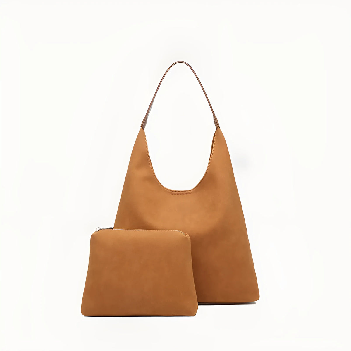 Women's PU tote bag 37x11x60cm casual shoulder bag with small pouch in black brown coffee