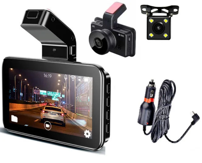 3-inch HD dual lens car DVR dash camera with front and rear recording capability