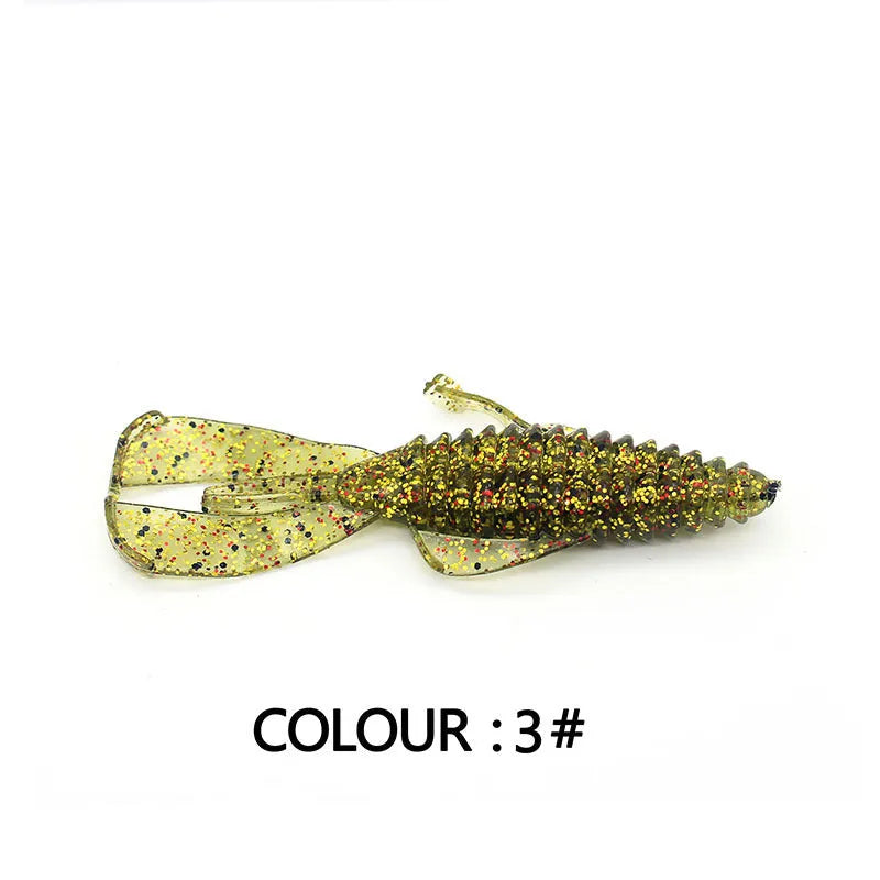 PVC soft bait fishing lure in various colours showing 8cm and 12cm size options