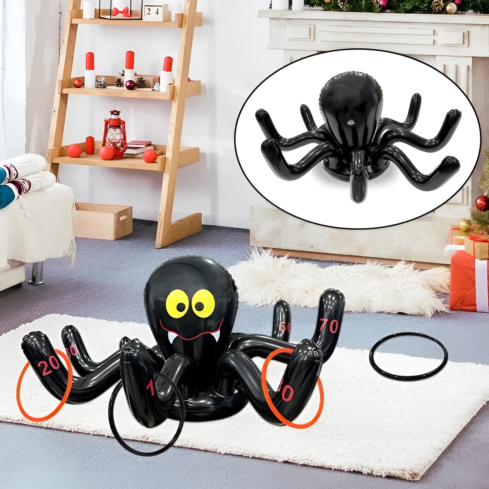 Ghost Festival inflatable throwing toy in PVC with octopus, antler, witch hat, spider, Santa Claus, and rabbit ear designs