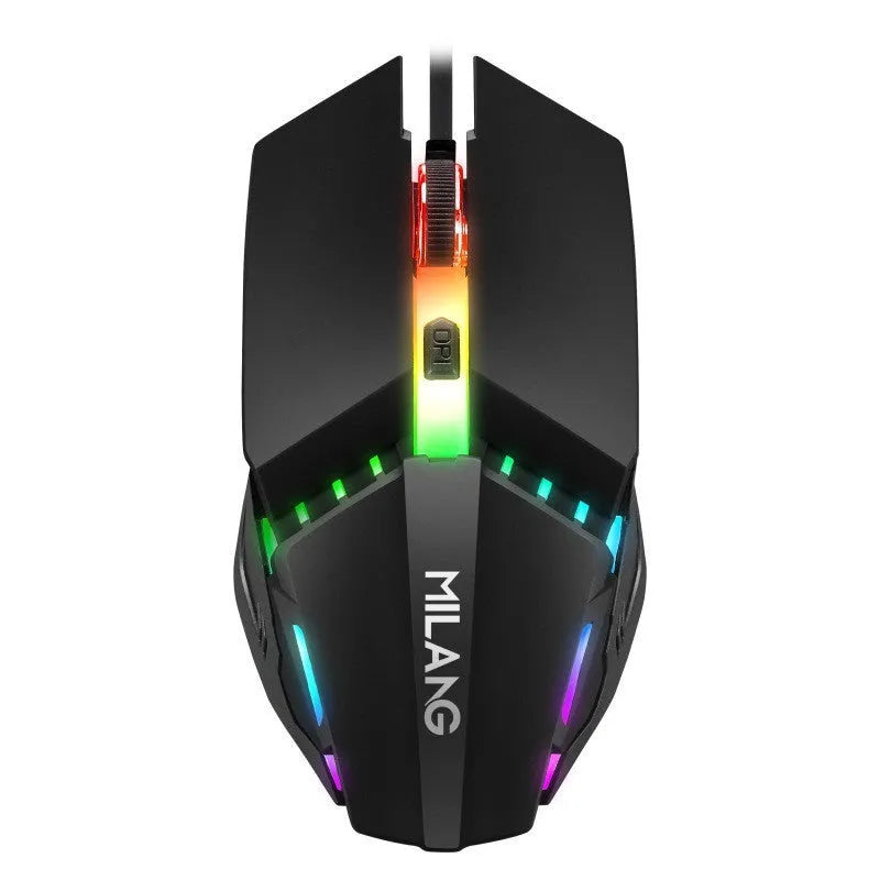 Single-handed mechanical keyboard and mouse combo with black ABS plastic construction