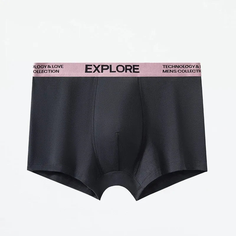 Men's cotton A-class knitted boxer shorts in mid-waist style with antibacterial properties