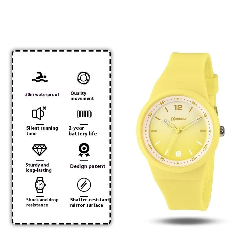 Children's quartz watch with 38mm dial and spiral crown in blue colour