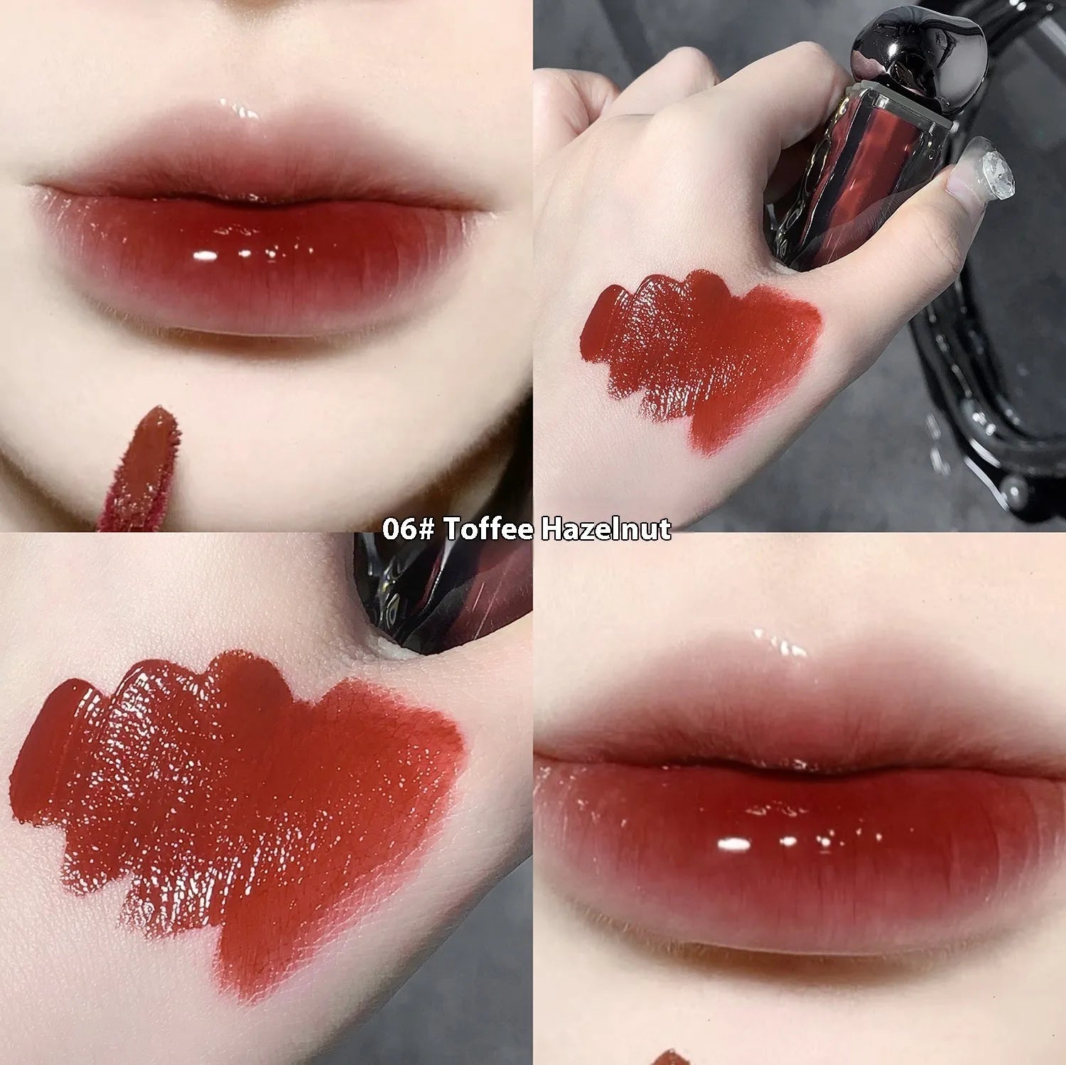 Glacier Lava Lip Lacquer in mirror makeup finish with seven colour options 01-07