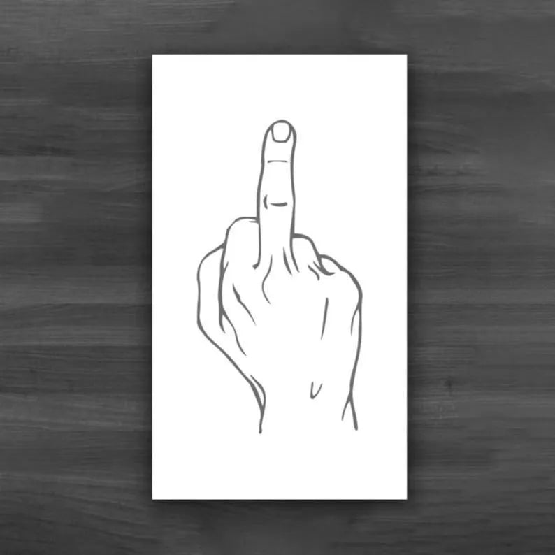Box of paper illegal parking reminder cards featuring a printed middle finger design.