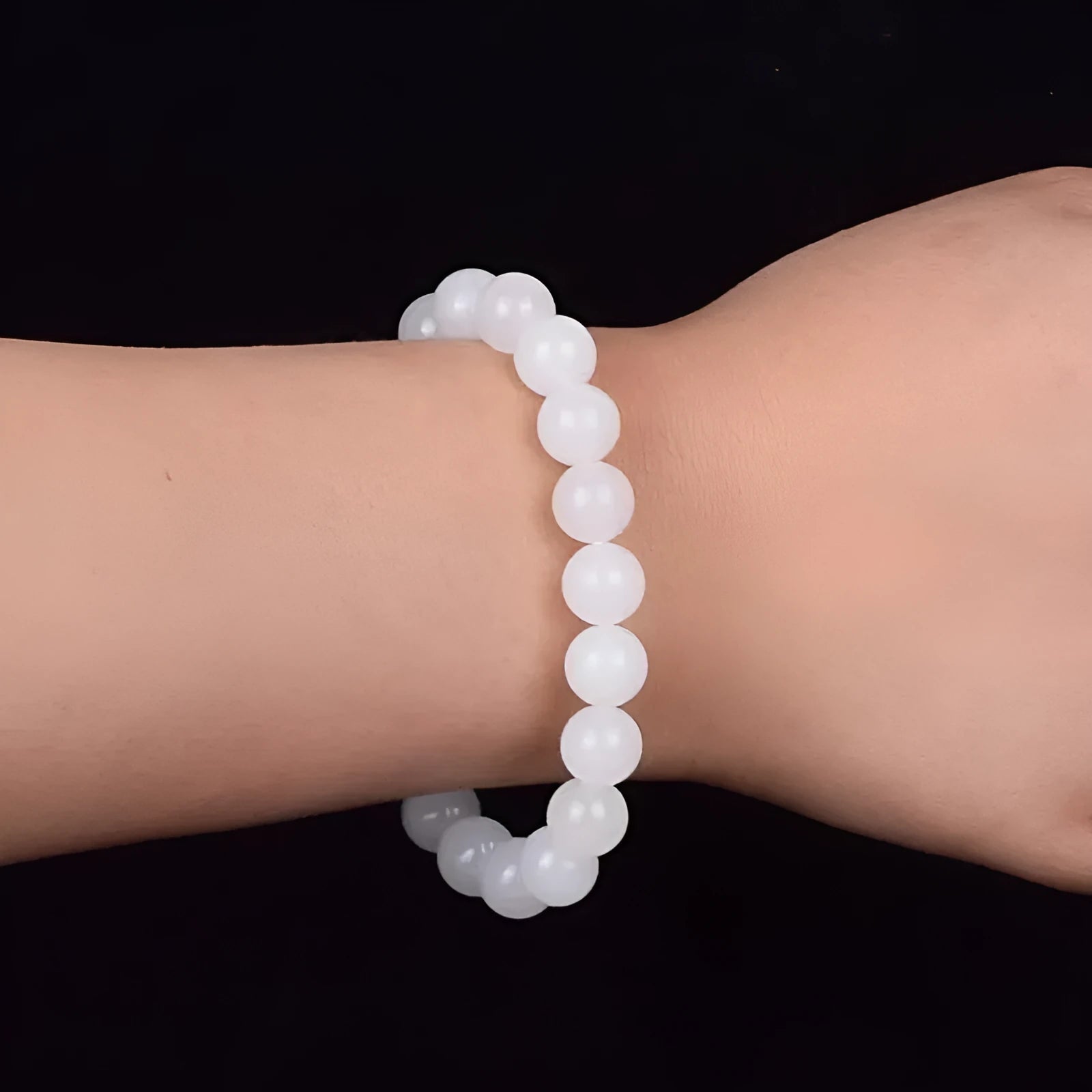 Hotan white jade goat fat 10mm round bead bracelet unisex national style