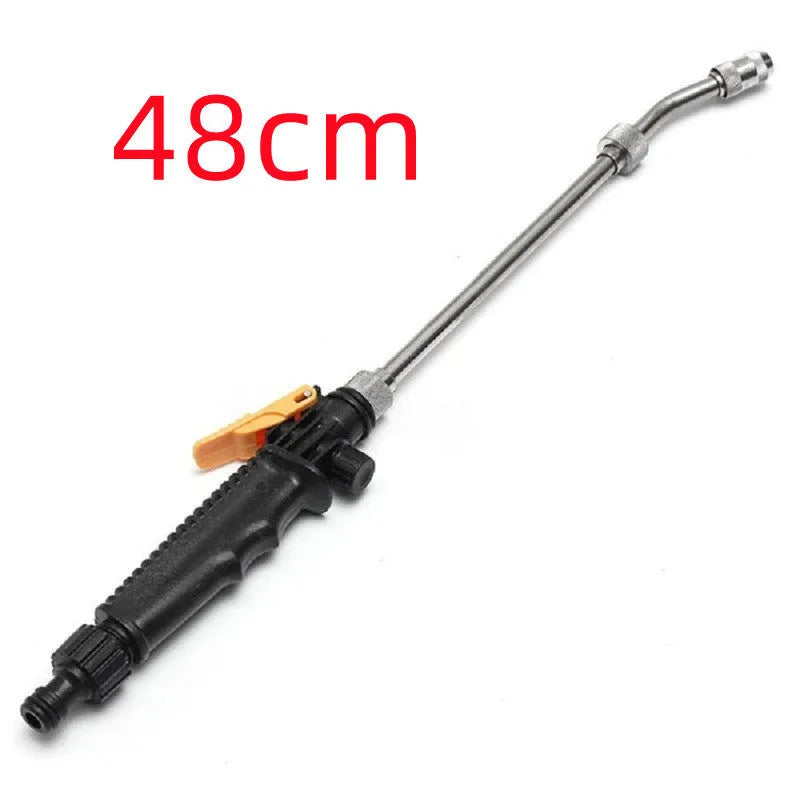 Stainless steel foam cleaning gun with copper tip and plastic handle, multiple length extensions for car wash and garden watering