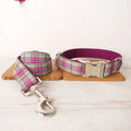 Mint green polyester dog collar and leash set shown together as matching walking accessories
