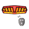 Wireless remote control waterproof bicycle taillight with turn signals on a bike seat post.