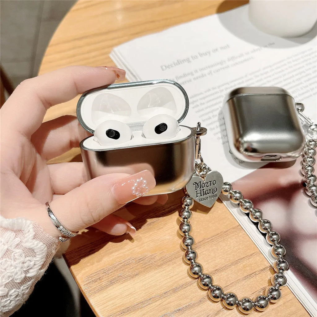 Matte electroplated hard protective case for Apple AirPods, shown on a white background.