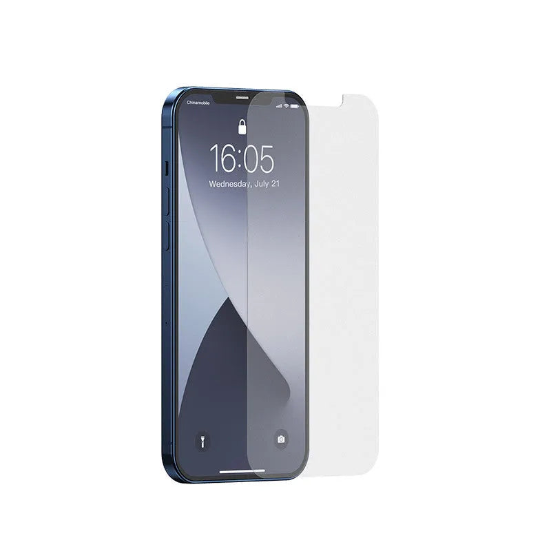 0.25mm frosted tempered glass film for iPhone 12 mini 5.4 inch, transparent, with cleaning bag and white edge liquid
