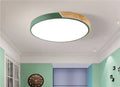 Round 30cm macaron LED ceiling light in seven colour options for bedroom illumination