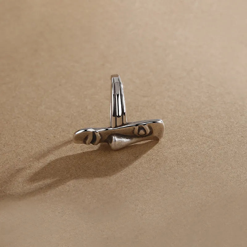 Copper half face ring with electroplated finish and adjustable opening in colour J1570