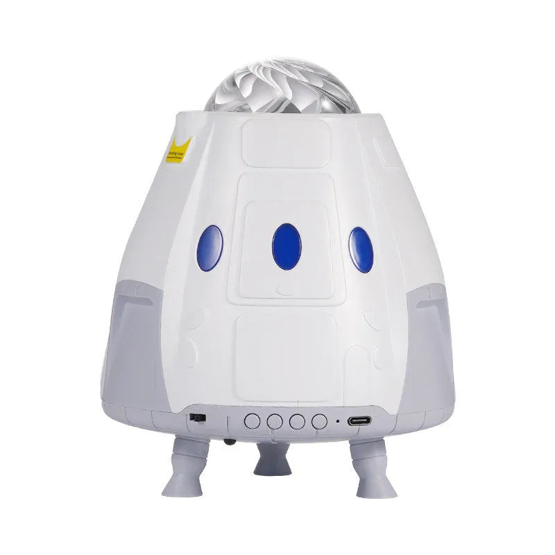 Space capsule USB projection lamp with starry galaxy lighting effects in space white colour