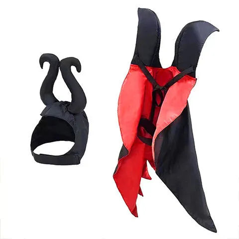 Halloween pet bat cloak and hat costume set for dogs and cats in red or purple