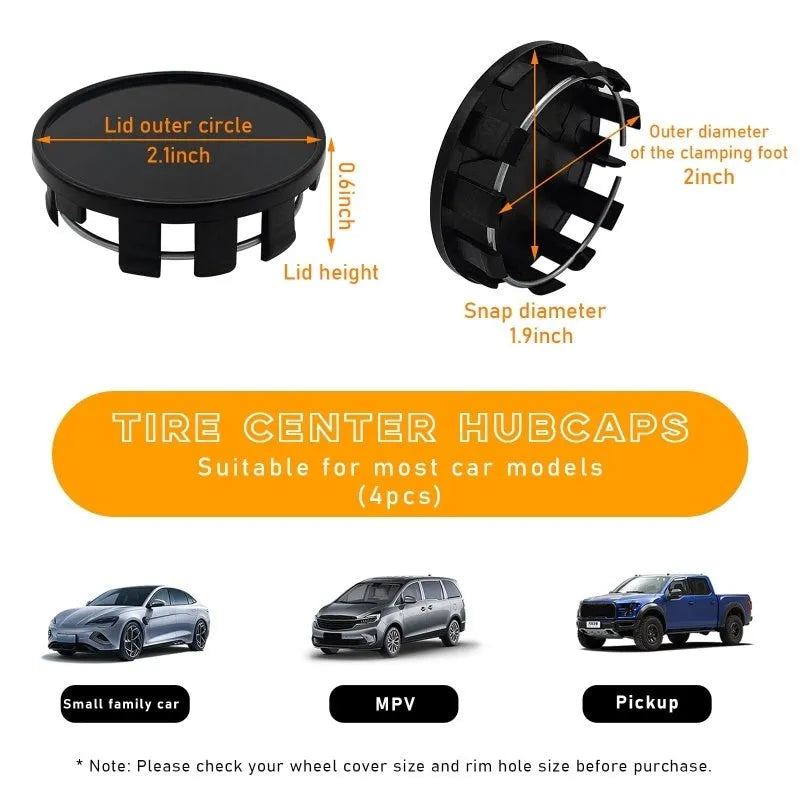 54mm silver and black plastic wheel caps for Japanese vehicle hubs