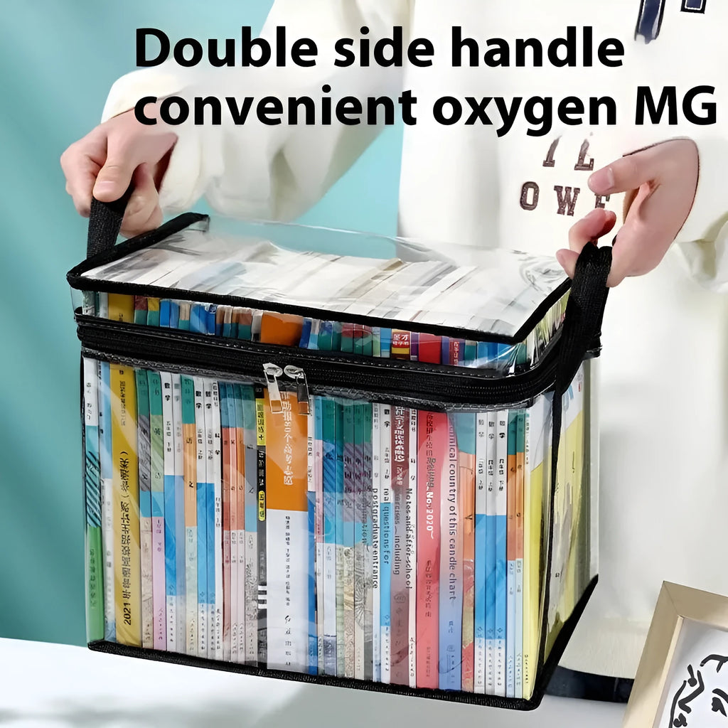 Large white foldable PVC buggy bag with transparent panels and sealing function.