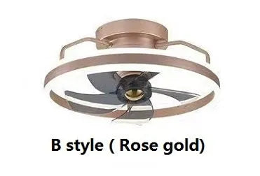 Modern simple overhead fan lamp with light Φ500 diameter showing PC blades and acrylic lampshade