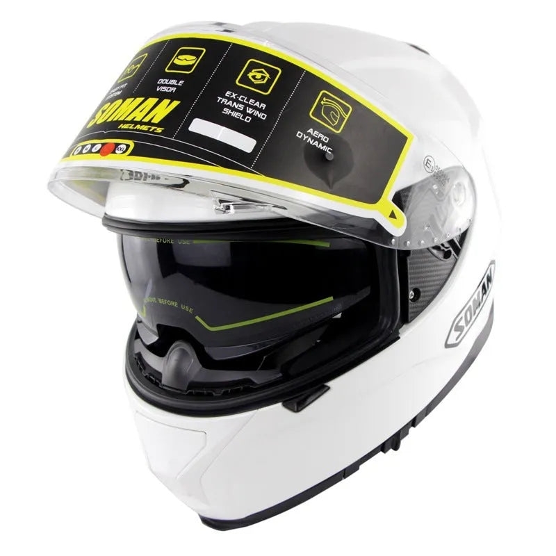 Motorcycle electric bicycle riding helmet with anti-fog double lens in Matte Black colour