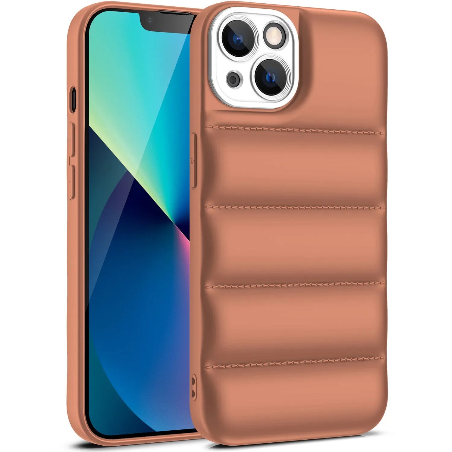 TPU iPhone protective back cover case in solid blue colour, shown fitted to an iPhone model.