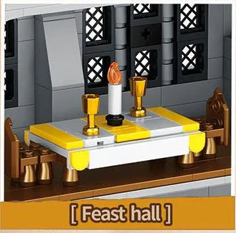 Street View King Castle small particle plastic building block model set in colour box, colour 55016