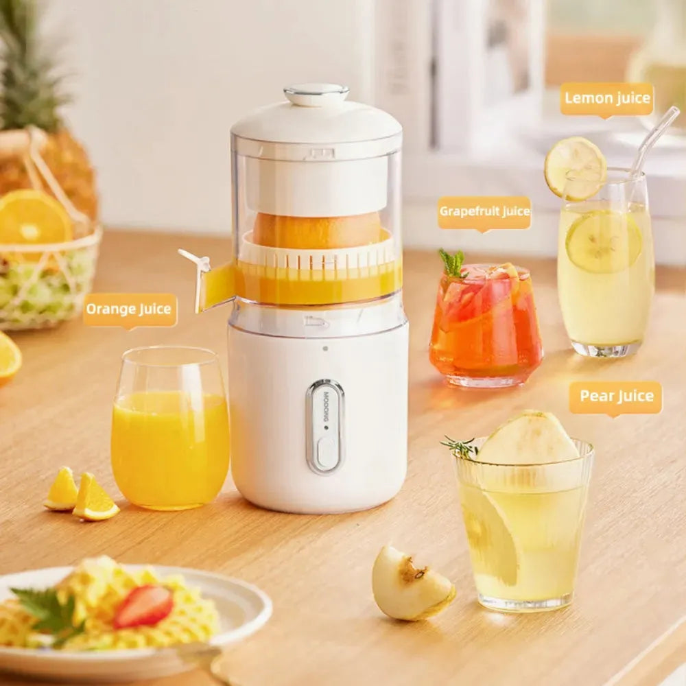 Green portable wireless electric juicer with USB charging cable and cleaning brush