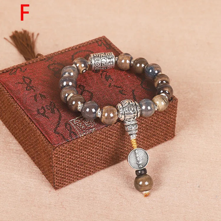Men's gradient ceramic chain bracelet in coloured glaze with six colour types.