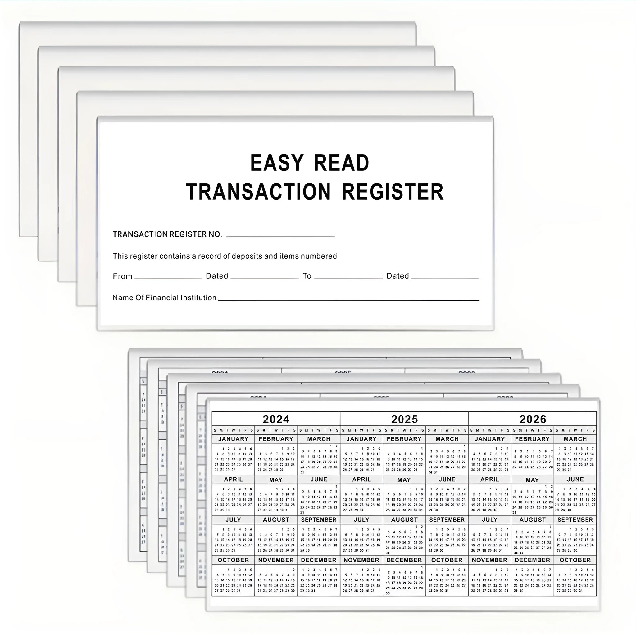 Deposit journal 54K paper bank checking account register with Journal style