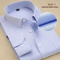 Men's black slim fit long sleeve cotton business shirt on a hanger