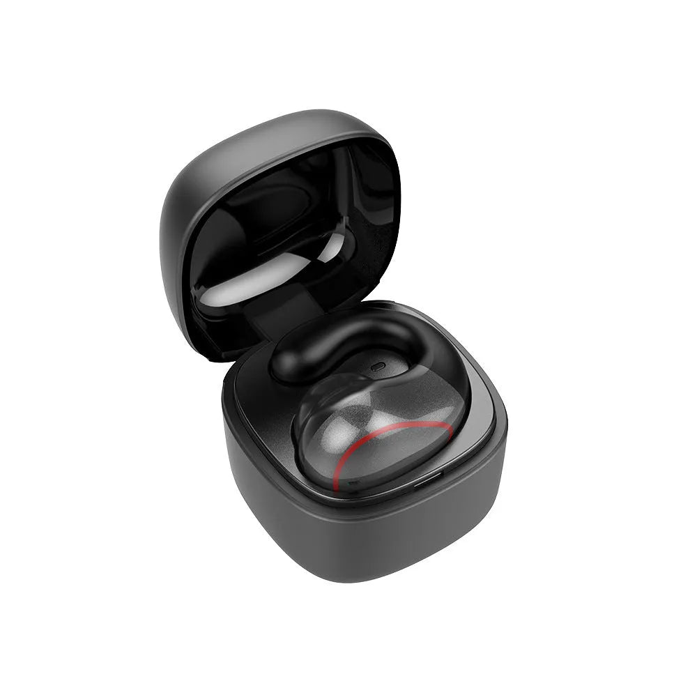 Mini Bluetooth invisible in-ear wireless sports headset with digital display charging case in Iron Gun Gray