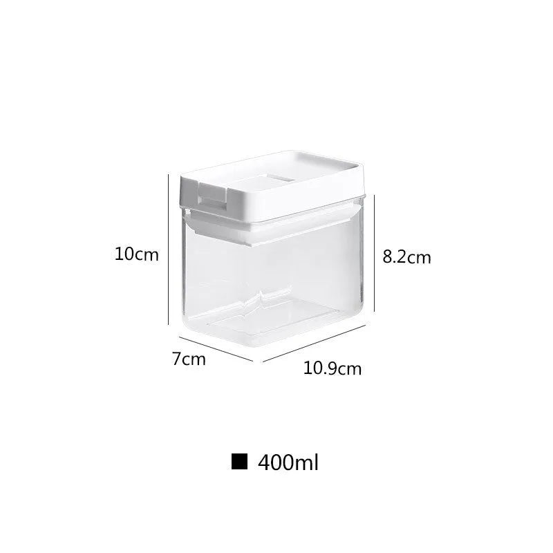 White transparent plastic storage tank for whole grains with 400ml capacity