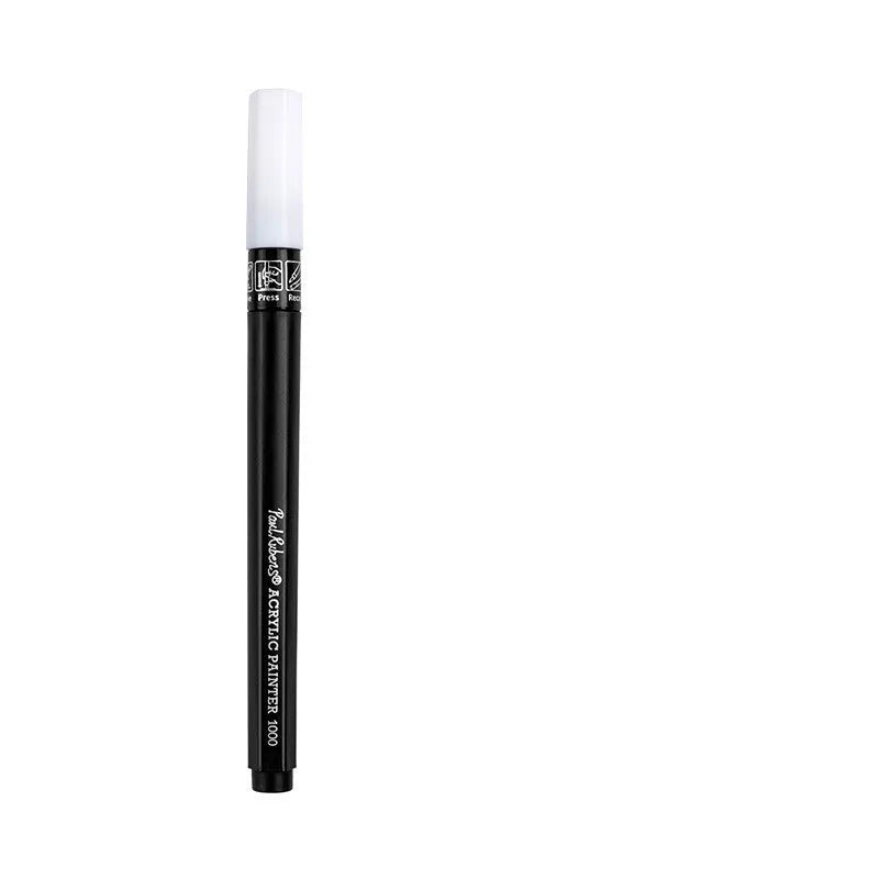 White acrylic marker pen with chisel tip for plastic surfaces and anime art highlighting