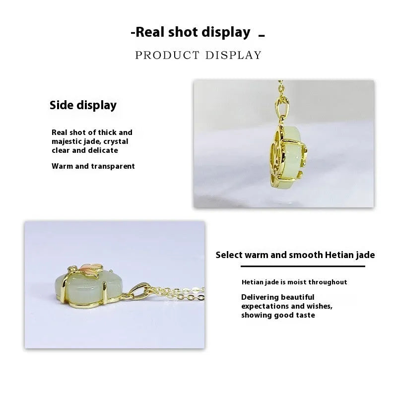 Magnolia jade jewellery set with sterling silver chain, matching bracelet and earrings in random jade colours