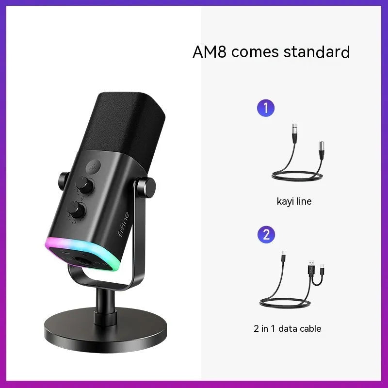 Dynamic noise reduction multifunctional microphone in black, pink or white with optional black or white BM63 bracket