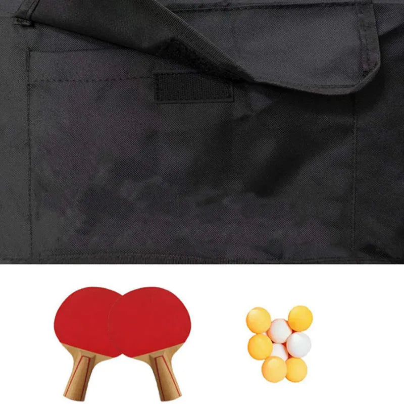 Waterproof dustproof table tennis table cover in black 210D polyester fibre for outdoor use
