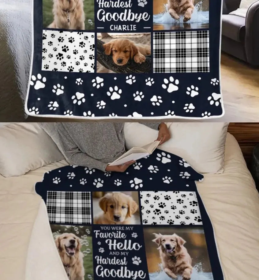 White super soft polyester flannel pet dog blanket shown in a home setting.