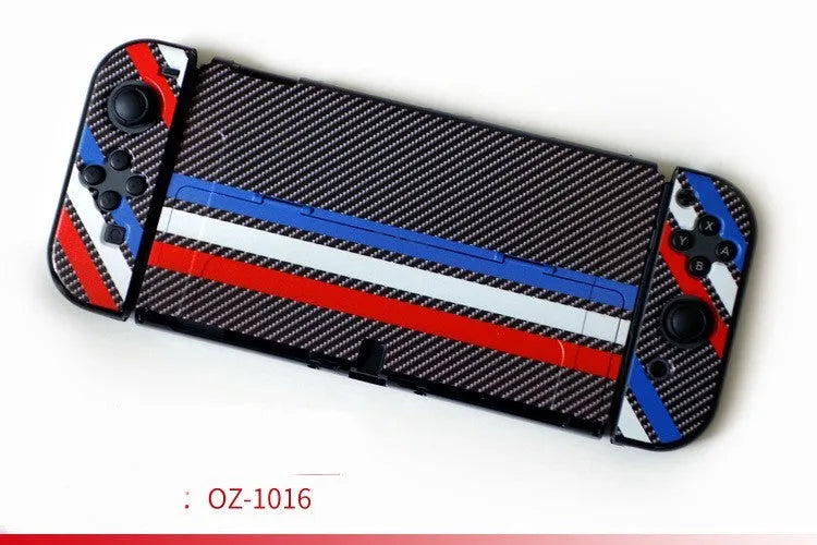 Nintendo Switch OLED hard protective case in decorative shell pattern with analogue caps